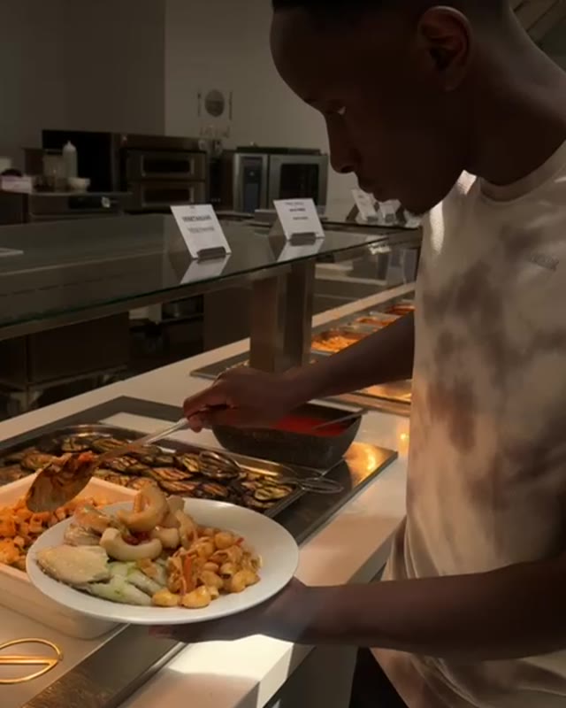 Player at the buffet